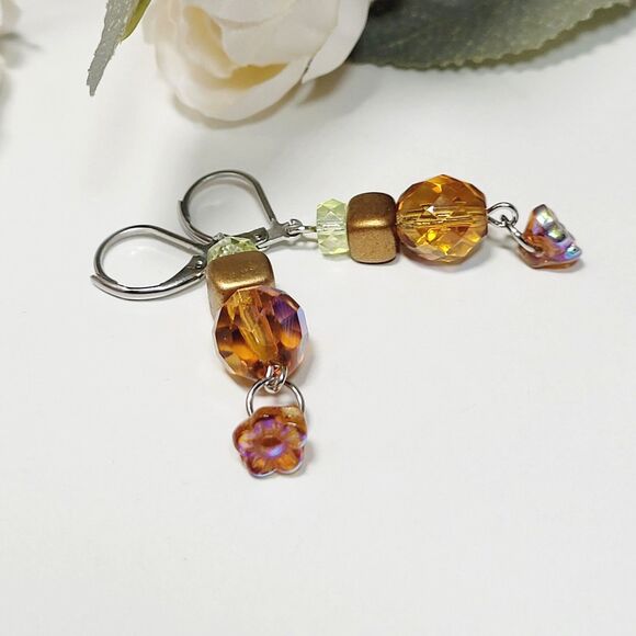 NEW BOHEMIALIZ earrings 689yflwr#mfs Czech flower dangle earrings fairy earrings - Picture 2 of 5